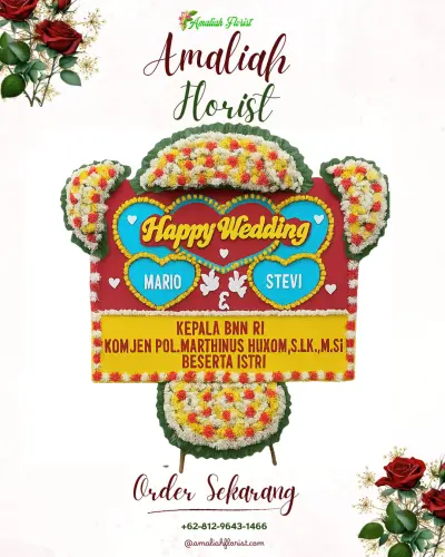 Karangan Papan Bunga Pernikahan di Cibolang
